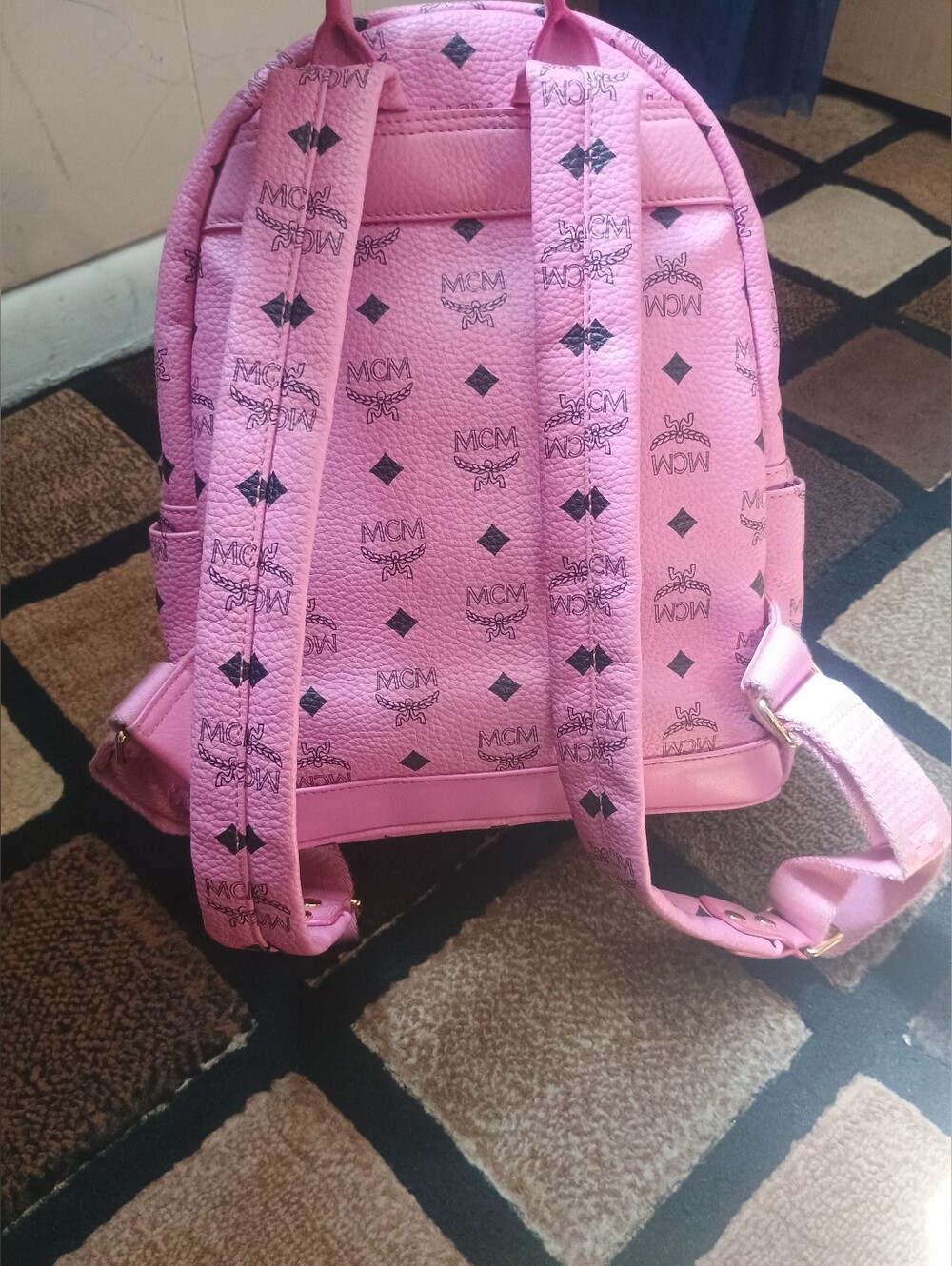 MCM Stark Side Studs Backpack in Visetos Pink - Picture 3 of 15
